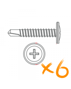 Powerdaylight schroeven t.b.v. verlengbuis 6-pack