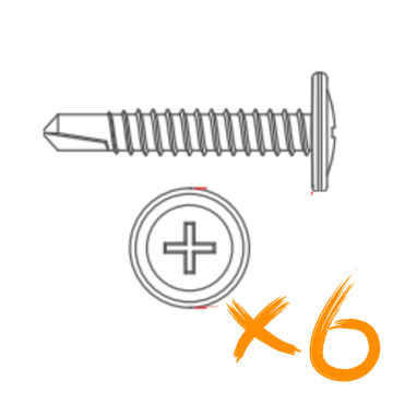 Powerdaylight schroeven t.b.v. verlengbuis 6-pack