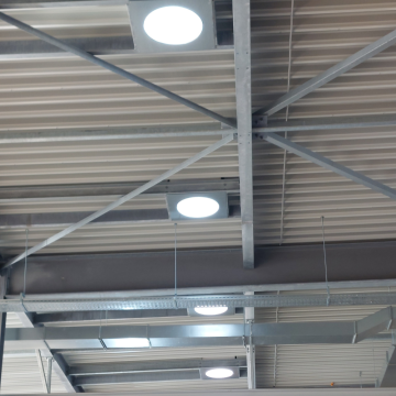 Powerdaylight Ø 53 cm Plafondplaat rond vrij hangend binnenzijde