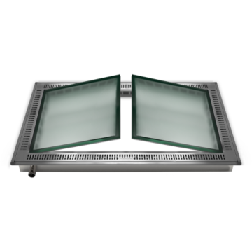 Lucernario MX A240 glas (130 x 239 cm) Ventilatie – lichtschacht afwerking te openen overloopbaar glas