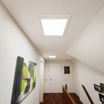 Powerdaylight Ø35cm plafondplaat vierkant opbouw wit binnenzijde